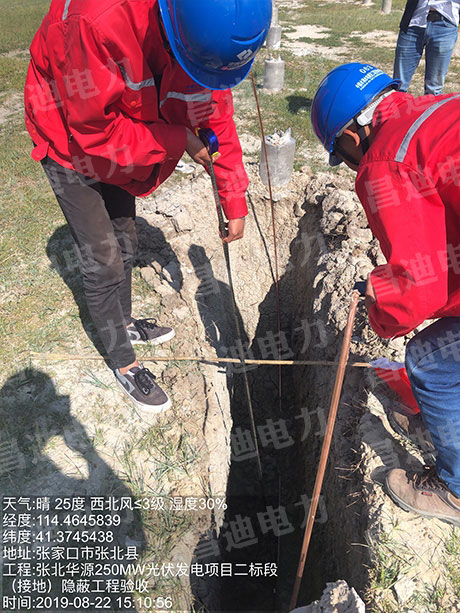 (接地)隐蔽工程验收-张北华源250MW光伏发电项目二标段